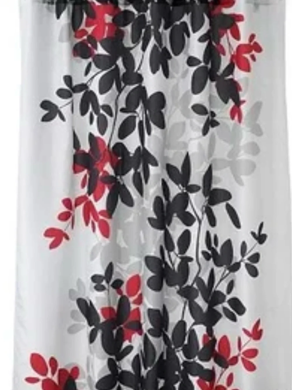 Botanical Shower Curtain in White, Black, Red & Gray
